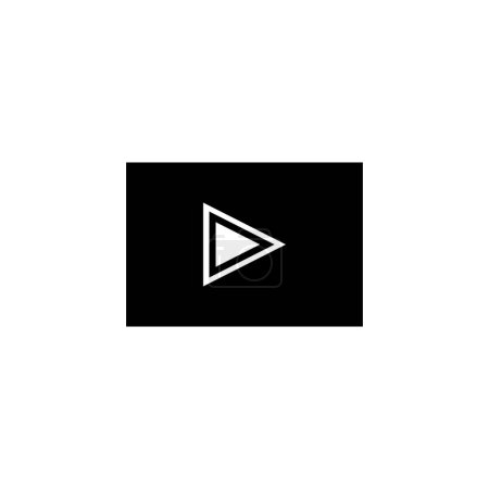 Illustration for Video play button icon. Start audio or video action media symbol for apps and websites - Royalty Free Image