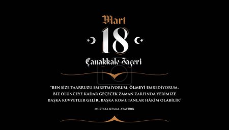 Ilustración de Canakkale Turquía - 18 de marzo 1915: 18 mart canakkale zaferi vector ilustración. (18 de marzo, Canakkale Victory Day Turquía tarjeta de celebración.) - Imagen libre de derechos