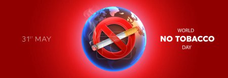 Ilustración de Cartel realista de No Smoking sobre fondo negro para el 31 de mayo Día Mundial Sin Tabaco. Vector Illustration.Sfuma vapor con cigarrillos - Imagen libre de derechos