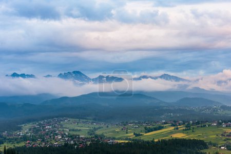 Photo for Landscape with mountains and clouds, view from Podhale on TAtra National Park. - Royalty Free Image