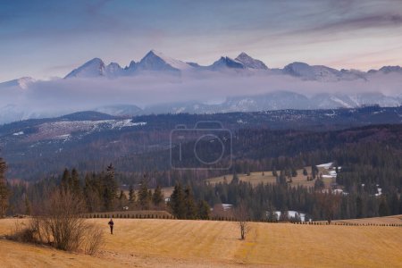 Photo for Mountain landscape.. View of the Tatra Mountains from the Spisz. Lapszanka. Poland. - Royalty Free Image