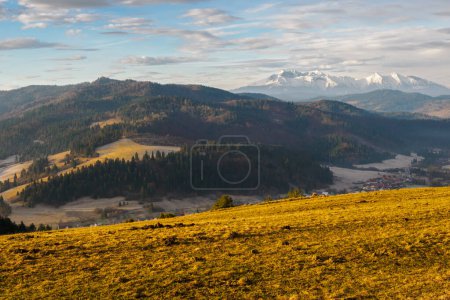 Photo for Landscape in the morning. View of the Tatra Mountains from the Pieniny Mountain Range. Slovakia. - Royalty Free Image