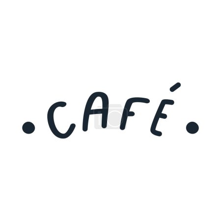 Photo for Cute hand drawn cafe headline, flat vector illustration isolated on white background. Cafe sign for door. Text or title. - Royalty Free Image