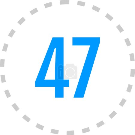 Téléchargez les illustrations : Numéro 47 icône, illustration vectorielle de conception de modèle - en licence libre de droit