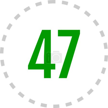 Ilustración de Número 47 icono, ilustración de diseño de vectores de plantilla - Imagen libre de derechos