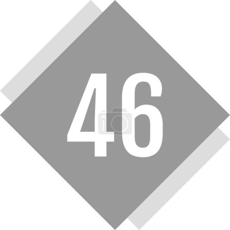 Illustration for Number 46, vector design template. - Royalty Free Image