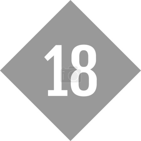 Number 18 icon. flat vector illustration