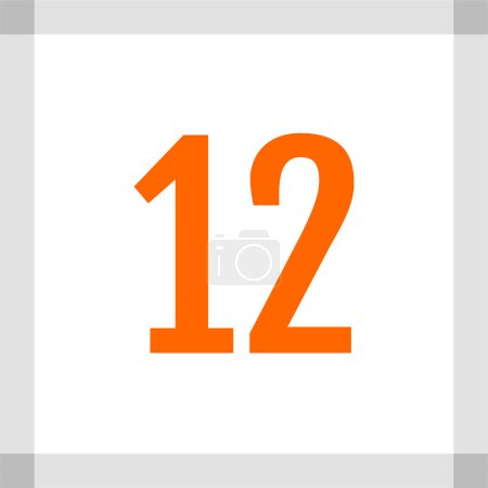 Illustration for Number 12 icon. flat vector illustration - Royalty Free Image