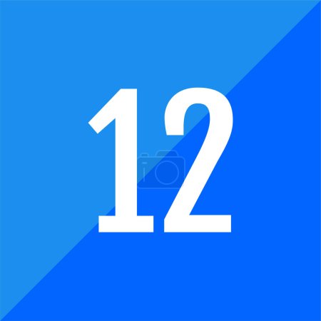 Illustration for Number 12 icon. flat vector illustration - Royalty Free Image
