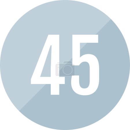 Ilustración de Number 45 icon. flat vector illustration - Imagen libre de derechos