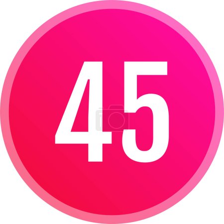 Number 45 icon. numbers flat vector illustration