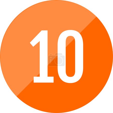 Téléchargez les illustrations : L'icône numéro 10. chiffres illustration vectorielle plate - en licence libre de droit