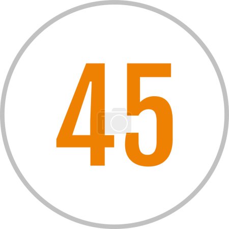Illustration for Number 45 icon. Vector template for web design - Royalty Free Image