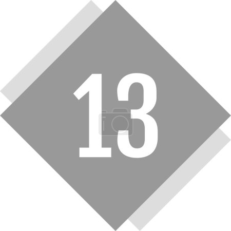 Illustration for Number 13 icon, modern vector illustration - Royalty Free Image