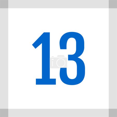 Illustration for Number 13 icon, modern vector illustration - Royalty Free Image