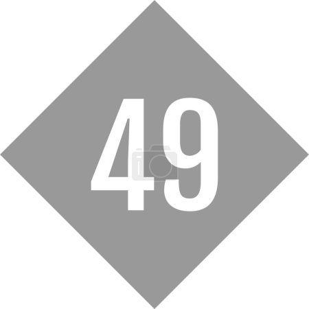 Illustration for Number 49, vector design template. - Royalty Free Image