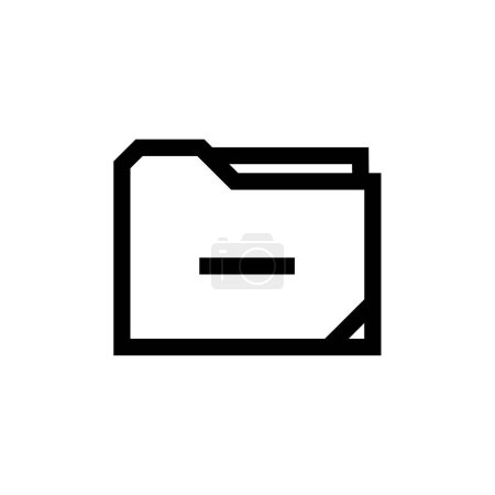 Téléchargez les illustrations : Signe négatif sur l'icône du dossier d'archive, illustration plate simple et minimaliste, symbole de ligne négative - en licence libre de droit