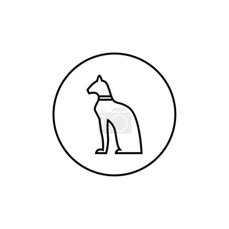 Téléchargez les illustrations : Animal chat icône, illustration vectorielle, Culture égyptienne - en licence libre de droit