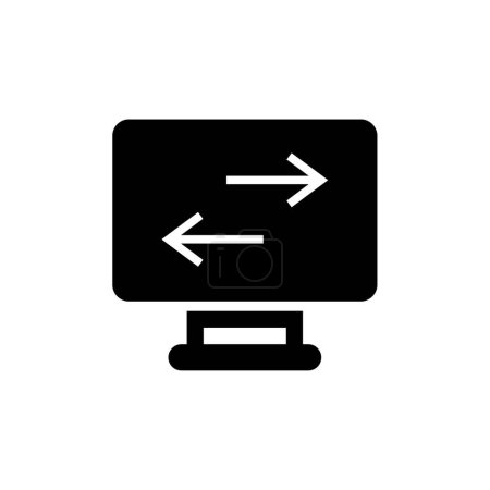 Ilustración de Icono de la pantalla del ordenador. estilo de diseño plano. vector - Imagen libre de derechos