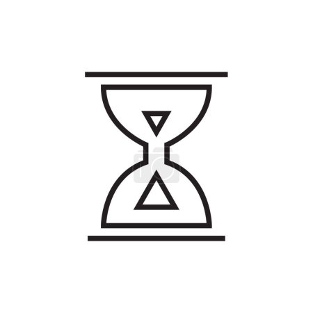 Illustration for Hourglass vector outline icon. clock, hourglass icon on white isolated vector illustration. - Royalty Free Image
