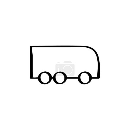 Téléchargez les illustrations : Icône vectorielle d'un camion de ligne - en licence libre de droit