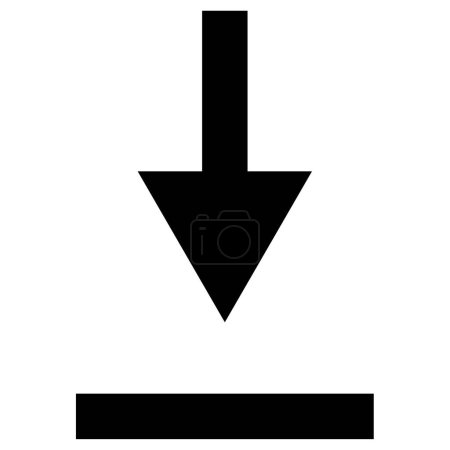 down arrow icon, download symbol, vector illustration
