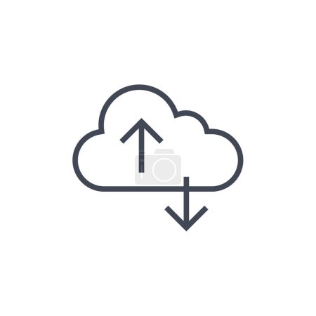 Illustration for Cloud computing vector icon. cloud computing editable stroke. cloud linear cloud symbol for use on web and mobile apps, logo, print media. - Royalty Free Image
