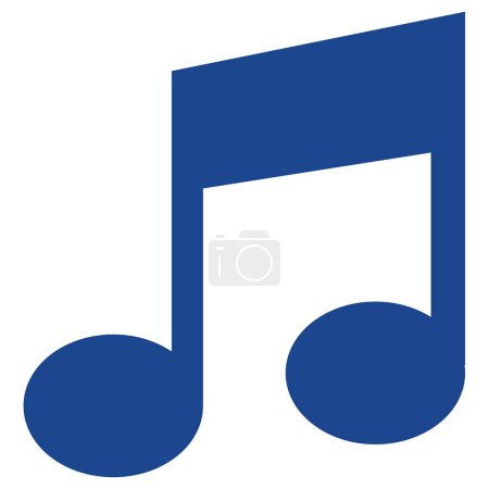Illustration for Music note icon in filled - outline style - - Royalty Free Image