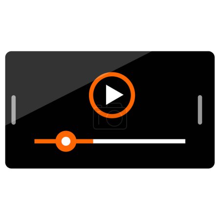 Illustration for YouTube simple icon vector illustration, video, media concept - Royalty Free Image