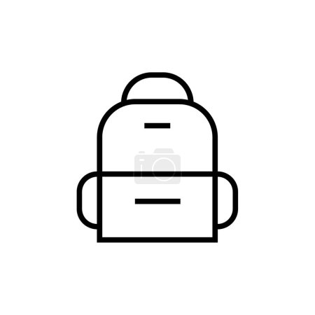 Illustration for Black line icon for backpack - Royalty Free Image