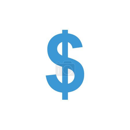 Téléchargez les illustrations : Icône de dollar, illustration simple du signe d'argent des Etats-Unis - en licence libre de droit