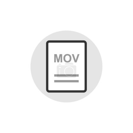 Illustration for Vector illustration of mov data file icon - Royalty Free Image