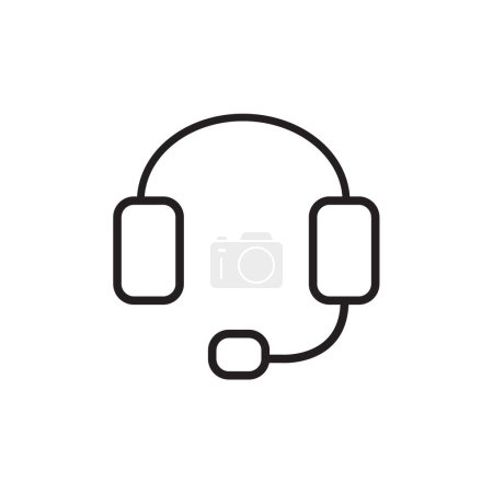 Téléchargez les illustrations : Casque icône vecteur isolé sur fond blanc pour la conception de votre web et application mobile, concept de logo casque - en licence libre de droit