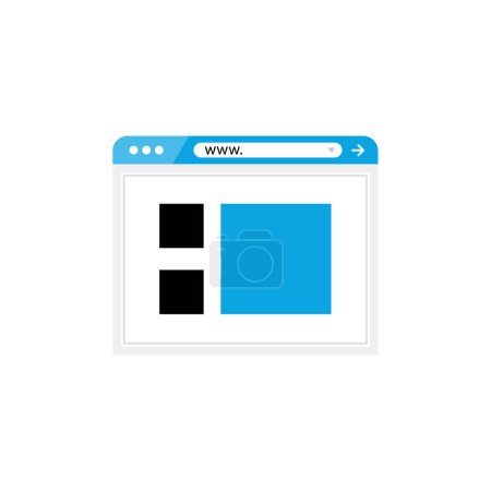 Ilustración de Icono de ventana del navegador. diseño plano. ilustración vectorial. - Imagen libre de derechos