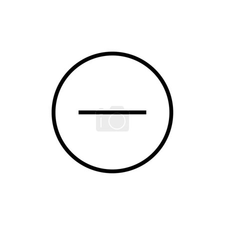 Illustration for Minus vector icon, simple and minimalistic flat illustration, negative line symbol - Royalty Free Image