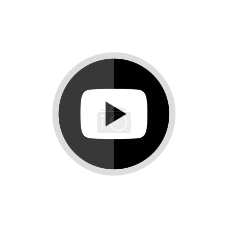 Illustration for YouTube simple icon vector illustration, video, media concept - Royalty Free Image