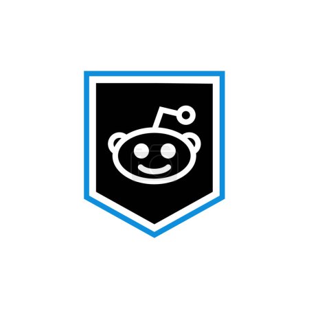 Téléchargez les illustrations : Reddit logo de médias sociaux, illustration vectorielle - en licence libre de droit