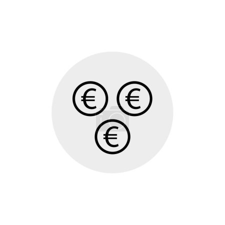 Téléchargez les illustrations : Euro signe monnaie icône vectoriel simple illustration - en licence libre de droit