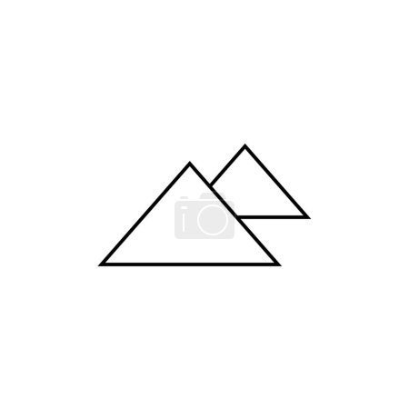 Téléchargez les illustrations : Icône pyramides vectorielles isolées sur fond blanc - en licence libre de droit