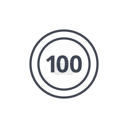 Ilustración de 100 número vector logo diseño - Imagen libre de derechos