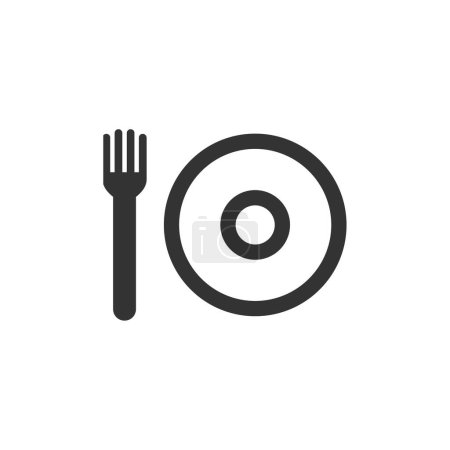 Ilustración de Tenedor y placa icono, menú de almuerzo, cafetería - Imagen libre de derechos