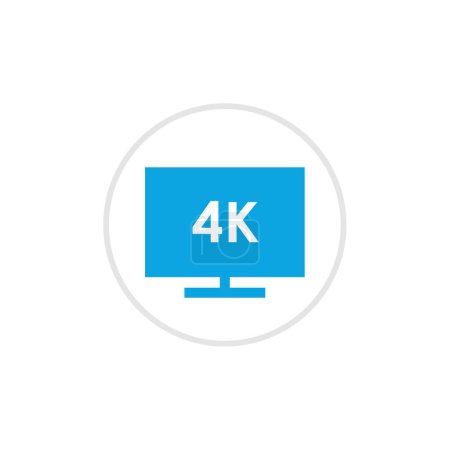 Ilustración de 4 k televisión, icono del vector de medios - Imagen libre de derechos