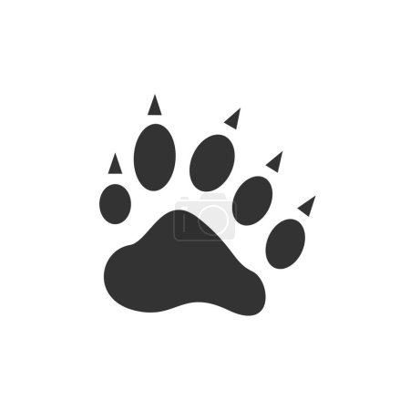 Illustration for Animal paw print, footprint, vector illustration on white background. - Royalty Free Image