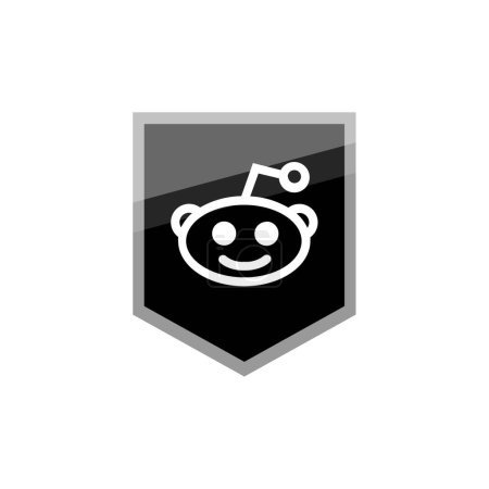 Ilustración de Logo de reddit en redes sociales, ilustración vectorial - Imagen libre de derechos