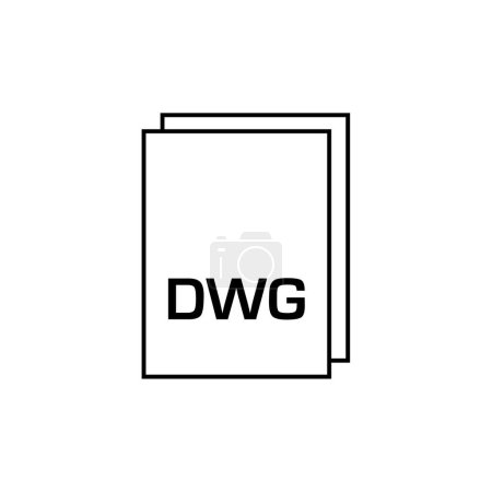 Téléchargez les illustrations : Dwg icône de fichier, illustration vectorielle conception simple - en licence libre de droit