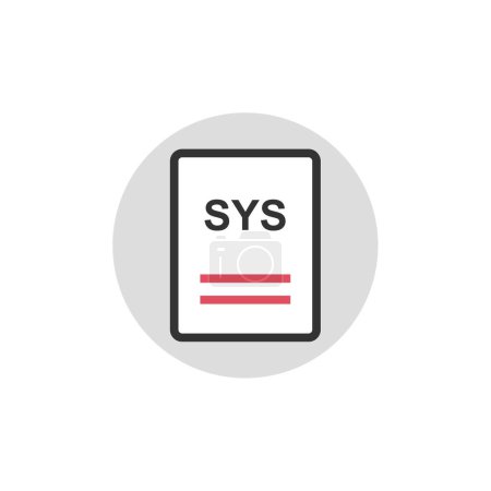 Ilustración de Sys documento de nombre de archivo, icono - Imagen libre de derechos