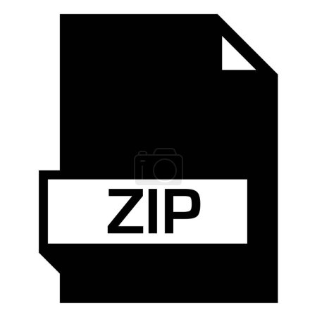Téléchargez les illustrations : Illustration vectorielle d'icône de format de fichier ZIP - en licence libre de droit