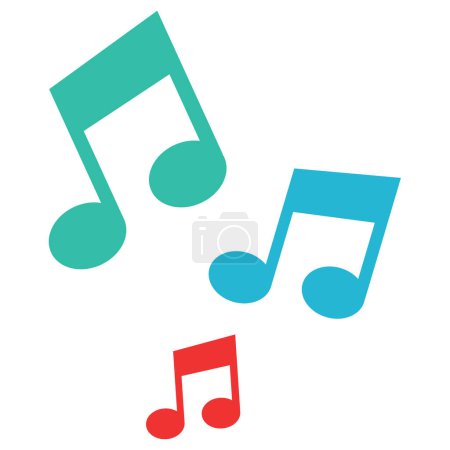 Illustration for Music note icon. vector illustration - Royalty Free Image