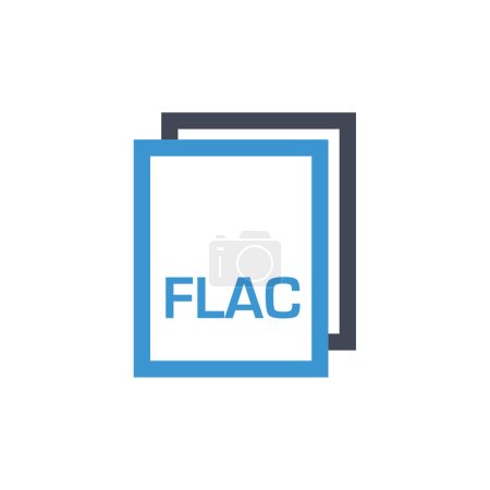Téléchargez les illustrations : Icône de fichier flac, illustration vectorielle conception simple - en licence libre de droit