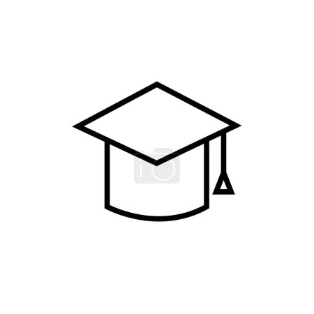 Ilustración de Graduación tapa línea icono vector ilustración - Imagen libre de derechos